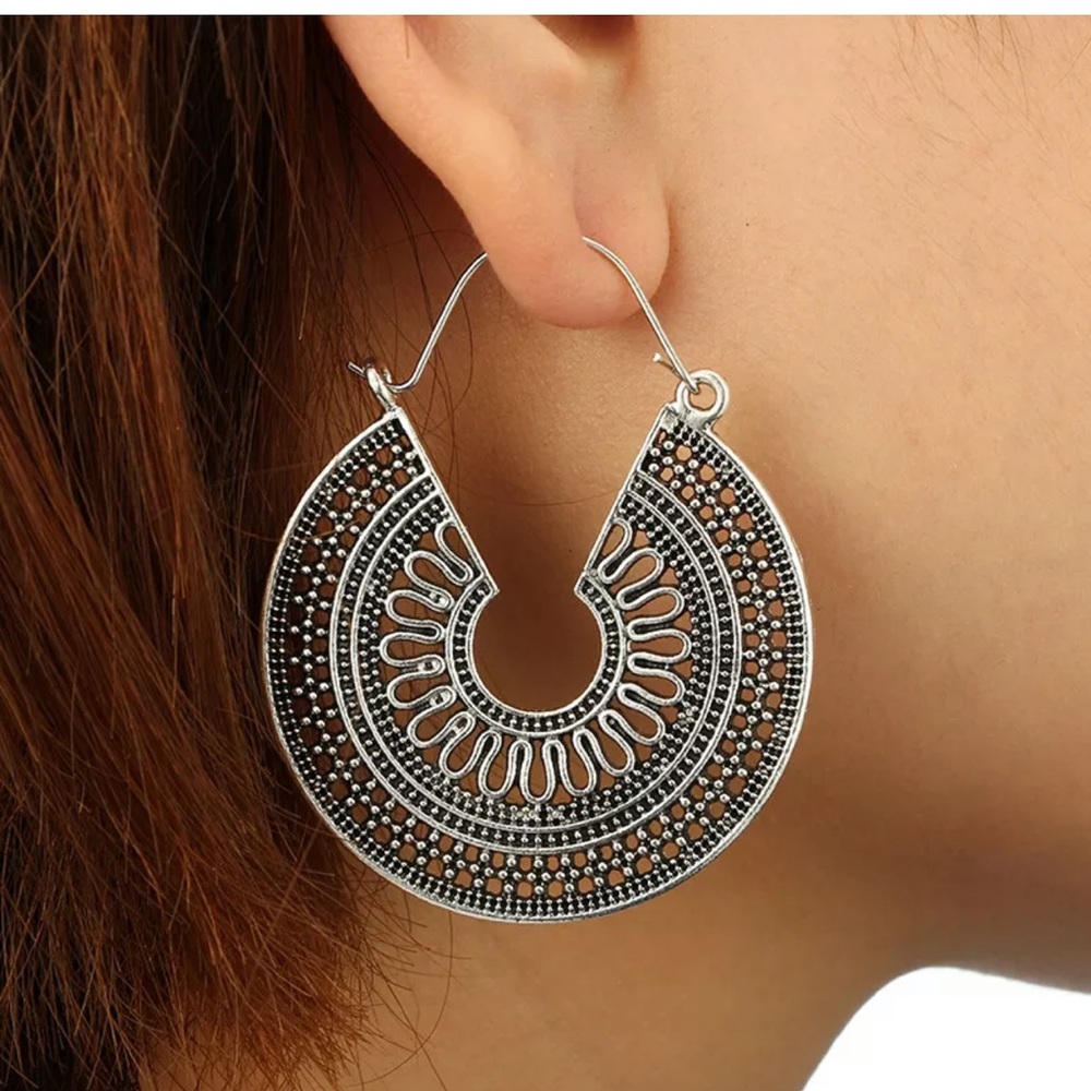 Fashion Boho 925 Silver Hoop Earring for Women